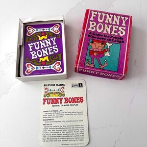 Vintage card game of Funny Bones, a game for people who love to laugh by Parker